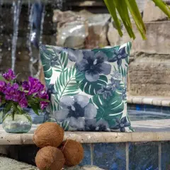 2pk Salome Tropical Outdoor Throw Pillows Blue - Arden Selections