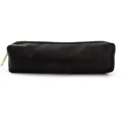 Carpe Diem Faux Leather Zipper Pencil Pouch Black (9113-CD)
