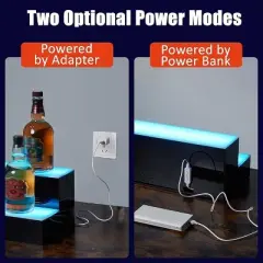 LED Liquor Bottle Display Shelf, with Remote & App Control, 16 Colors, 4 Music Modes, Acrylic Lighted Bottle Display for Liquor Shelves