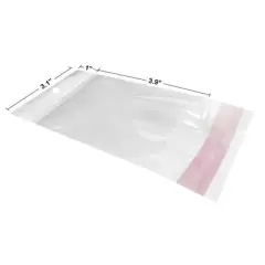 UOFFICE Pack of 1,000 Clear Resealable Cellophane Bags 3.1" x 3.9" with Hanging Header