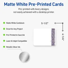 Avery Rounded Corner Postcards, Floral Design, 4.25" x 5.5", 20ct