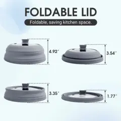 Itopfox Microwave Splatter Cover with Collapsible Design, Silicone Handle, and Steam Vent Hole for Safe and Even Cooking