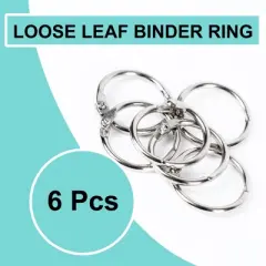 Unique Bargains Metal Binder Paper Index Cards Scrapbook Ring Silver 6 Pcs