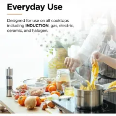 Othello 10-Piece Tri-Ply Stainless Steel Cookware Set, Induction Cooktop Compatible, Professional Performance Pots & Pans, Oven Safe, Dishwasher Safe