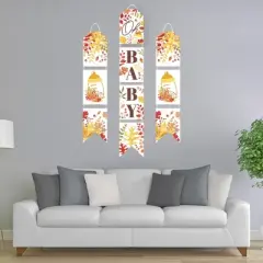 Big Dot of Happiness Fall Foliage Baby - Hanging Vertical Paper Door Banners - Autumn Leaves Baby Shower Wall Decoration Kit - Indoor Door Decor