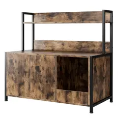 Iron and MDF Cat Nest Frame with Litter Box - Durable Iron Frame, High-Quality MDF, Comfortable Design, Easy to Clean, Space-Saving