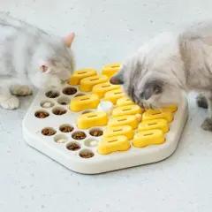 Mewoofun Pet Toy Dog Puzzle Toy and Food Puzzle Feeder for IQ Training, for Small, Medium or Large Smart Dogs, Yellow, 16.06"*13.62"*2.28"