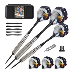 Fat Cat Support Our Troops Dart Set and Deluxe Nylon Dart Case - Black