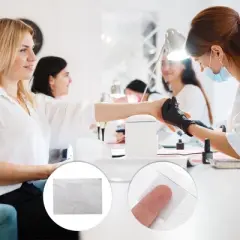 Unique Bargains Women's Convenient Nail Art Tools Nail Polish Remover Foil Silver Tone 100pcs