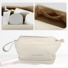 Unique Bargains Cosmetic Travel Bag Makeup Bag Waterproof Organizer Case Toiletry Bag for Women Faux Leather