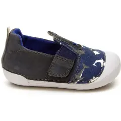 Stride Rite Kids Unisex Atlas Slip-On Sneaker | 3.5 | Navy Shark