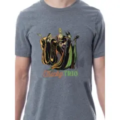 Disney Villains Mens' Tricky Trio Group Shot Characters Sleep Pajama Set Multicolored