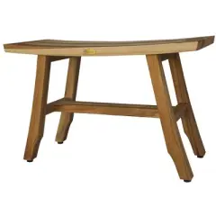 EcoDecors&reg; Satori&reg; 28" Teak Wood Shower Bench in EarthyTeak Finish