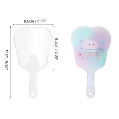 Unique Bargains Tooth Shape Handheld Mirror Assorted Color 1 Pc