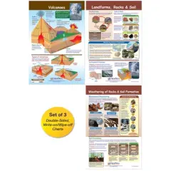 NewPath Learning Earth's Surface Bulletin Board Chart, Set of 3