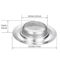 Garnen 2 Pack Kitchen Sink Drain Strainer, Stainless Steel Mesh Sink Strainer Basket, Sink Food Catcher, Shower Drain Hair Catcher For Bathroom, 4.3"