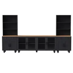 NicBex Farmhouse TV Stand Entertainment Center for TVs Up to 70� Media Console with Adjustable Shelves for Living Room