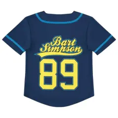 Boys The Simpsons Baseball Jersey - Homer, Bart, Lisa Mesh Button Down Shirt - The Simpsons Mesh Baseball Jersey (Navy, 8)