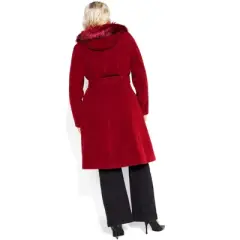 Women's Plus Size Miss Mysterious Coat - dark cherry | CITY CHIC