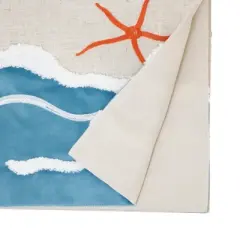 Saro Lifestyle Linen Blend Beach Table Runner, 16"x70", Multi