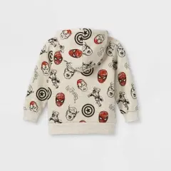 Toddler Boys' Marvel Sherpa Lined Hoodie - Beige