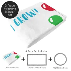 Sweet Jojo Designs Gender Neutral Unisex Baby Milestone Blanket Here I Grow Multicolor