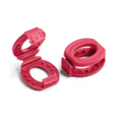 The Original Stretchlace Shoelace Knot Clips &ndash; Red Shoe Lace Bow Holder Accessory (3 Pair)