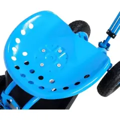 Acekool Rolling Garden Scooter, 300lbs Capacity, 360&deg; Swivel Adjustable Seat, Tool Tray & Basket, Wheeled Outdoor Garden Cart Workseat