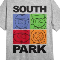 South Park Character Squares Crew Neck Athletic Heather Women's Night Shirt