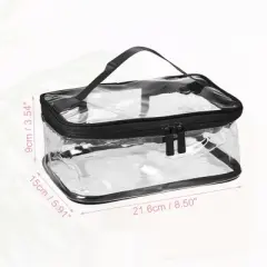 Unique Bargains PVC Zipper Clear Makeup Bags and Organizers 2 Pcs