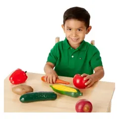 Melissa & Doug Play-Time Produce Fruit (9pc) and Vegetables (7pc) Realistic Play Food