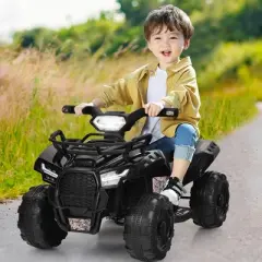 Costway 6V Kids ATV Quad Electric Ride On Car Toy Toddler with LED Light MP3