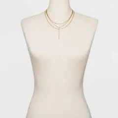 SUGARFIX by BaubleBar Layered Y-Chain Necklace - Gold