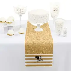 Big Dot of Happiness We Still Do - 50th Wedding Anniversary - Petite Anniversary Party Paper Table Runner - 12 x 60 inches