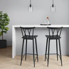 Set of 2 Becket Metal X Back Barstool Black - Project 62&trade;