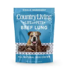 Country Living 4&rdquo;-6&rdquo; Beef Lung Slices Dog Treats &ndash; 8oz Bag &ndash; 100% Natural, Single-Ingredient, High-Protein, Grain-Free Dog Treats