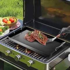VEVOR Carbon Steel Griddle, 24x16 inch Universal Flat Top Rectangular Plate, Gas Grill Griddle for BBQ Grill, Teppanyaki, Black