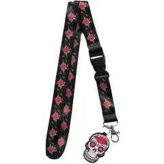 Just Funky Sugar Skull Charm Lanyard