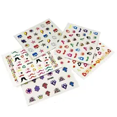 Wrapables Funky Bling Funky Patterns Nail Stickers Nail Art 3d Nail Decals, 10 sheets (300+ nail stickers)