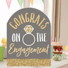 Big Dot of Happiness Engagement Announcement - Congratulations Giant Greeting Card - Big Shaped Jumborific Card