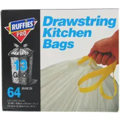 Ruffies 1124888 Pro Tall Kitchen Bags, 64 Bags, 13 Gal.