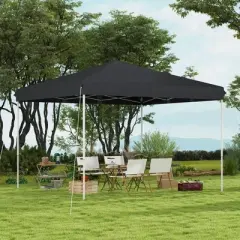 Resenkos Backyard Garden Canopy, Camping Canopy Screen Tent,13' x 13' Pop Up Canopy Tent with Height Adjustable, Carry Bag, Gray