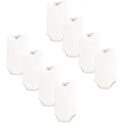 Touched by Nature Organic Cotton Sleeveless Bodysuits 8pk, White