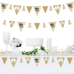 Big Dot of Happiness We Still Do - 50th Wedding Anniversary - DIY Anniversary Party Pennant Garland Decoration - Triangle Banner - 30 Pieces