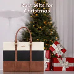 Laptop Bag for Women, 15 Inch Work Bags for Women, Vintage Leather Laptop Tote Bag