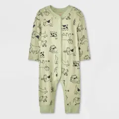 Baby Ribbed Snap Adaptive Romper - Cat & Jack&trade; Green