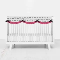 Bacati - Love Black/Fuchsia Long Side Crib Rail Guard Cover