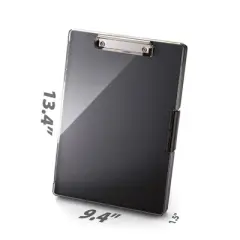 Officemate&reg; Clear View Clipboard Storage Box, Black