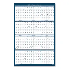 Academic Year Recycled Poster Style Reversible/Erasable Yearly Wall Calendar, 24 x 37, 12-Month (July to June): 2025 to 2026