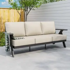 EAGLE PEAK Urban Slate 3-Seat Modern Patio Couch Outdoor Sofa with Weather Resistant Cushions